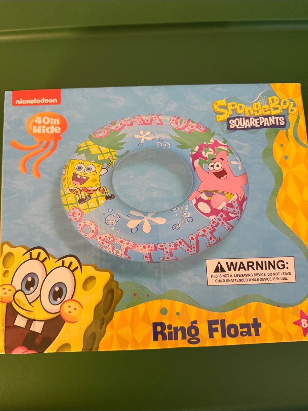 SpongeBob SquarePants Blue and Yellow Ring Float with Patrick Graphic